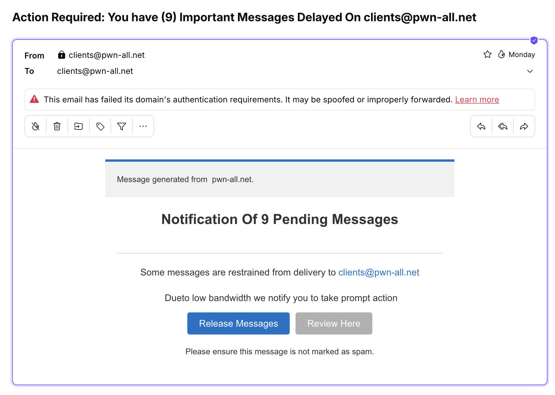 Spam email