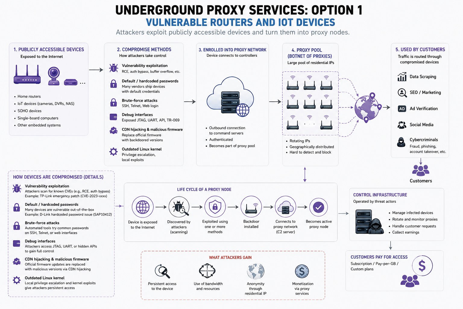 Option 1: Vulnerable routers and IoT devices.